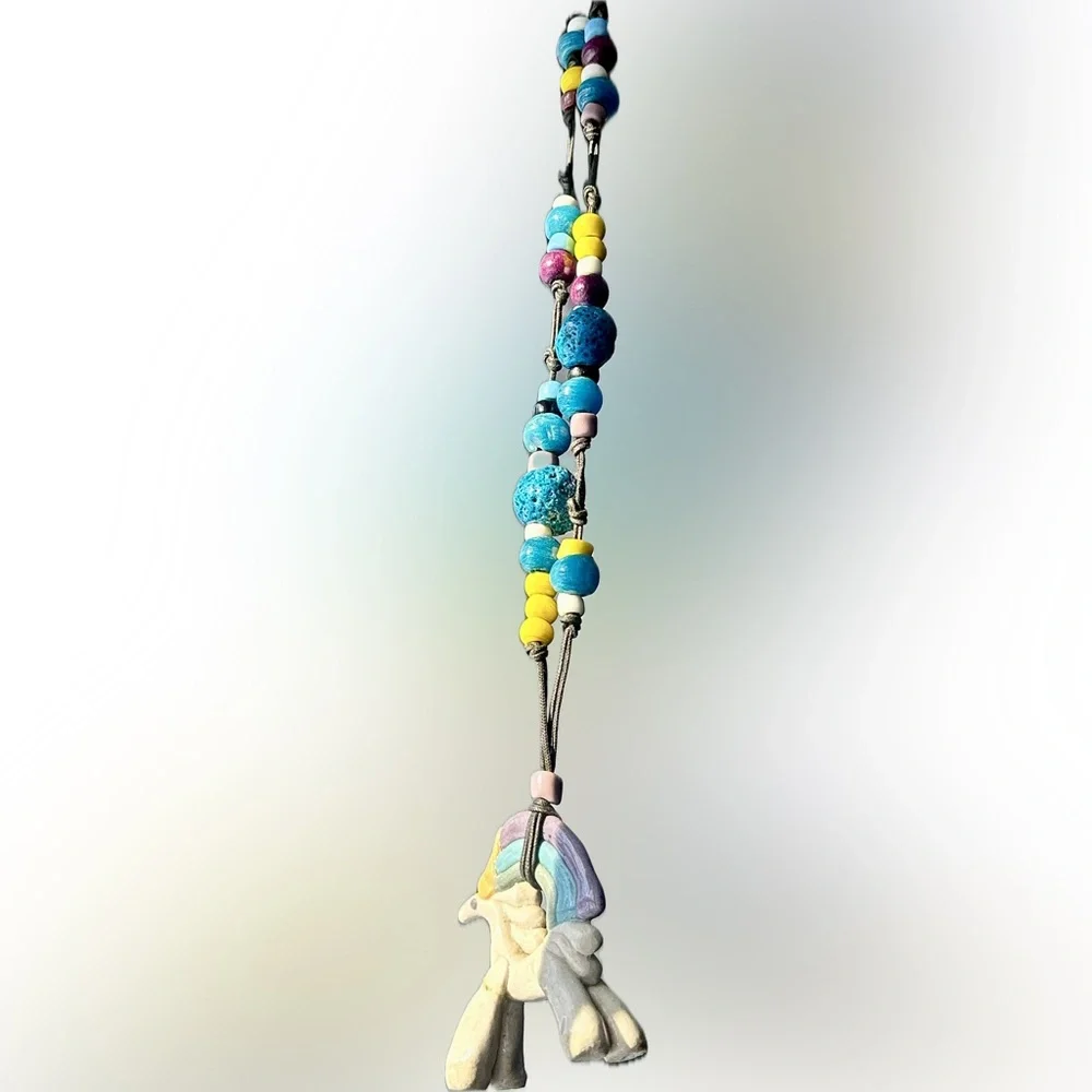 🦄 Handmade Unicorn Colorful Beaded Necklace or hanging decor